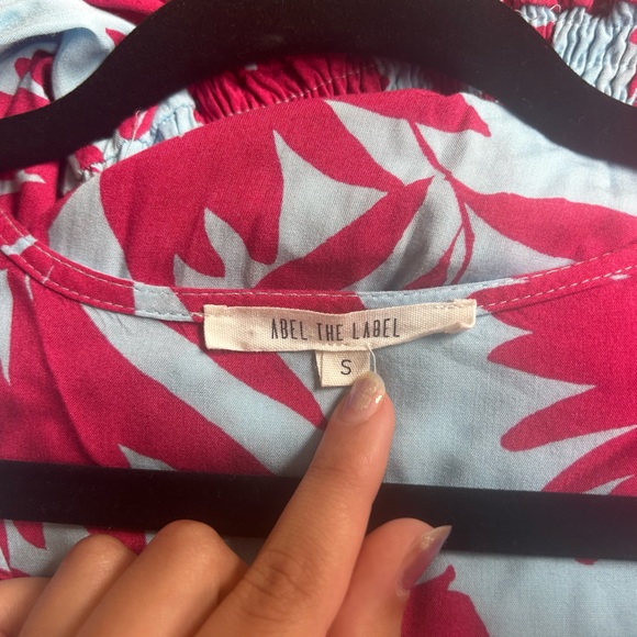 Abel The Label Anthropology Blue and Pink Flower Print Dress - Picture 3 of 6